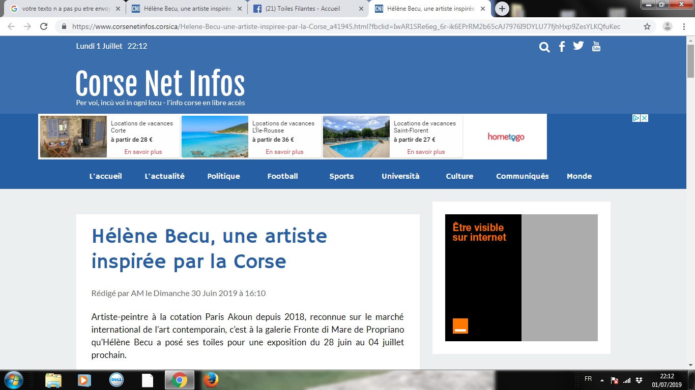 2019 Corse Propriano Galerie Expo Personnelle